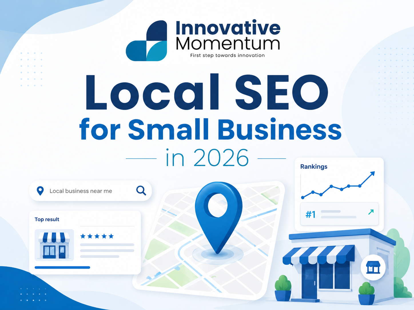 Local SEO checklist and Google Business Profile setup on a small business laptop screen