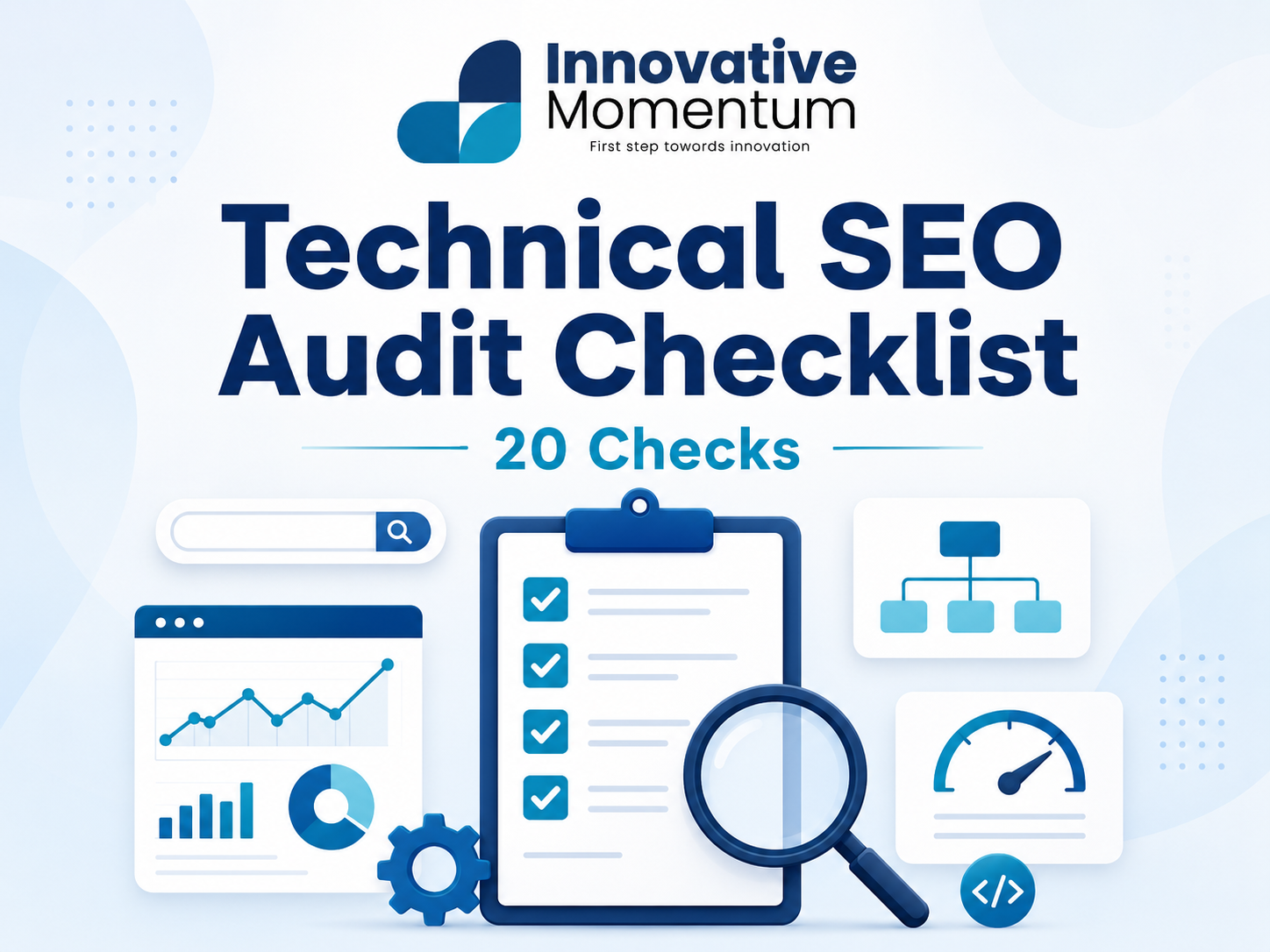Technical SEO audit checklist open on a browser with crawl error and Core Web Vitals reports
