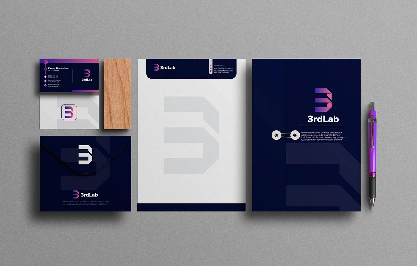 3rdLab brand identity presentation 3