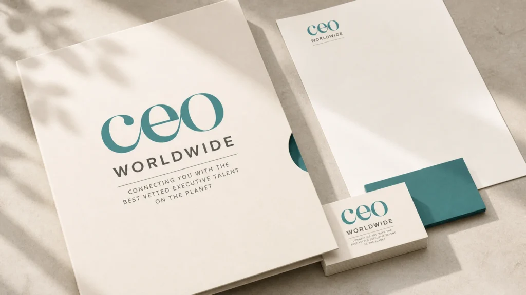 Corporate folder, letterhead and business card presentation mockup