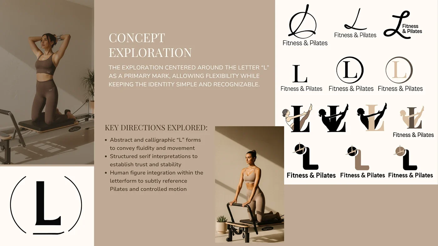 L Fitness & Pilates — logo exploration